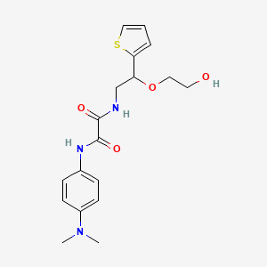molecular formula C18H23N3O4S B2582321 N1-(4-(dimethylamino)phenyl)-N2-(2-(2-hydroxyethoxy)-2-(thiophen-2-yl)ethyl)oxalamide CAS No. 2034565-55-2