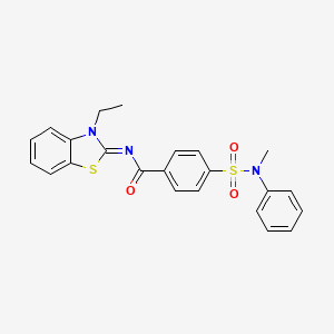 molecular formula C23H21N3O3S2 B2582322 (Z)-N-(3-ethylbenzo[d]thiazol-2(3H)-ylidene)-4-(N-methyl-N-phenylsulfamoyl)benzamide CAS No. 850910-83-7
