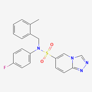 molecular formula C20H17FN4O2S B2582325 N-(4-fluorophenyl)-N-(2-methylbenzyl)[1,2,4]triazolo[4,3-a]pyridine-6-sulfonamide CAS No. 1251577-52-2