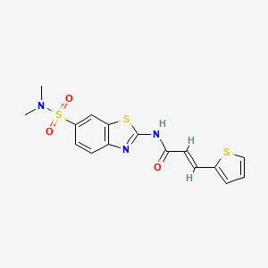 molecular formula C16H15N3O3S3 B2582335 (E)-N-(6-(N,N-dimethylsulfamoyl)benzo[d]thiazol-2-yl)-3-(thiophen-2-yl)acrylamide CAS No. 1005998-65-1
