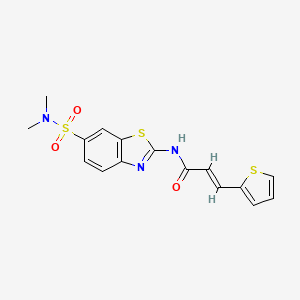 molecular formula C16H15N3O3S3 B2582335 (2E)-N-[6-(dimethylsulfamoyl)-1,3-benzothiazol-2-yl]-3-(thiophen-2-yl)prop-2-enamide CAS No. 1005998-65-1