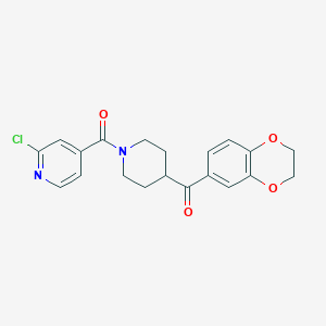 molecular formula C20H19ClN2O4 B2582336 2-Chloro-4-[4-(2,3-dihydro-1,4-benzodioxine-6-carbonyl)piperidine-1-carbonyl]pyridine CAS No. 1147458-02-3