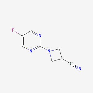 molecular formula C8H7FN4 B2582337 1-(5-氟嘧啶-2-基)氮杂环丁-3-腈 CAS No. 1861965-10-7