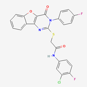 N-(3-chloro-4-fluorophenyl)-2-((3-(4-fluorophenyl)-4-oxo-3,4-dihydrobenzofuro[3,2-d]pyrimidin-2-yl)thio)acetamide