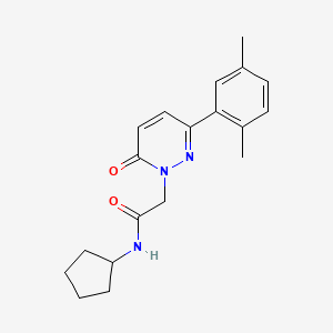 molecular formula C19H23N3O2 B2582345 N-cyclopentyl-2-[3-(2,5-dimethylphenyl)-6-oxopyridazin-1-yl]acetamide CAS No. 922872-54-6
