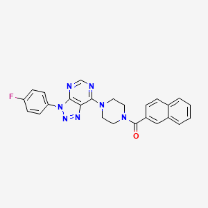 molecular formula C25H20FN7O B2582347 (4-(3-(4-fluorophenyl)-3H-[1,2,3]triazolo[4,5-d]pyrimidin-7-yl)piperazin-1-yl)(naphthalen-2-yl)methanone CAS No. 920365-47-5
