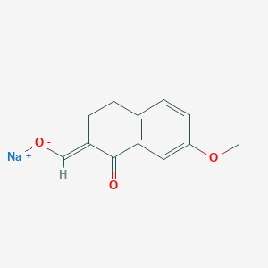 molecular formula C12H11NaO3 B2582349 甲醇酸钠(7-甲氧基-1-氧代-1,2,3,4-四氢萘-2-亚甲基) CAS No. 1562135-97-0
