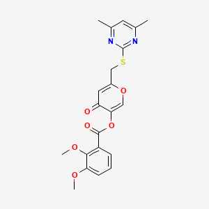 molecular formula C21H20N2O6S B2582354 6-(((4,6-二甲基嘧啶-2-基)硫代)甲基)-4-氧代-4H-吡喃-3-基 2,3-二甲氧基苯甲酸酯 CAS No. 877635-82-0
