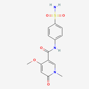molecular formula C14H15N3O5S B2582360 4-methoxy-1-methyl-6-oxo-N-(4-sulfamoylphenyl)-1,6-dihydropyridine-3-carboxamide CAS No. 2034277-94-4