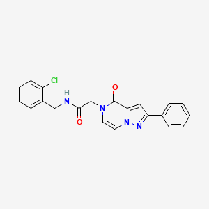 molecular formula C21H17ClN4O2 B2582367 N-(2-chlorobenzyl)-2-(4-oxo-2-phenylpyrazolo[1,5-a]pyrazin-5(4H)-yl)acetamide CAS No. 941963-27-5