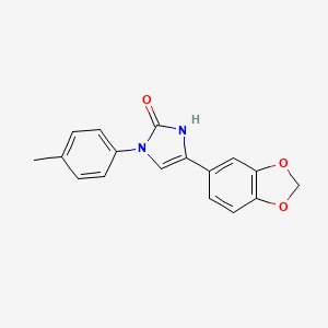 molecular formula C17H14N2O3 B2582375 5-(1,3-苯并二氧杂环-5-基)-3-(4-甲基苯基)-1H-咪唑-2-酮 CAS No. 687583-53-5
