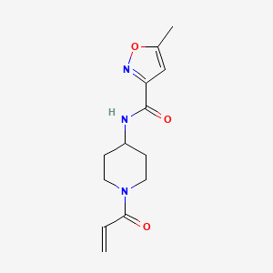 molecular formula C13H17N3O3 B2582378 5-Methyl-N-(1-prop-2-enoylpiperidin-4-yl)-1,2-oxazole-3-carboxamide CAS No. 2109052-18-6