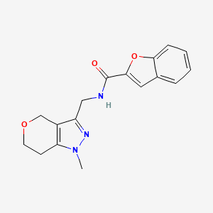 molecular formula C17H17N3O3 B2582392 N-((1-甲基-1,4,6,7-四氢吡喃并[4,3-c]吡唑-3-基)甲基)苯并呋喃-2-甲酰胺 CAS No. 1796966-59-0