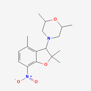 molecular formula C17H24N2O4 B2582394 2,6-二甲基-4-(2,2,4-三甲基-7-硝基-2,3-二氢-1-苯并呋喃-3-基)吗啉 CAS No. 1005123-62-5