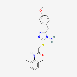 molecular formula C20H23N5O2S B2582398 2-[[4-氨基-5-[(4-甲氧苯基)甲基]-1,2,4-三唑-3-基]硫代]-N-(2,6-二甲苯基)乙酰胺 CAS No. 898622-48-5