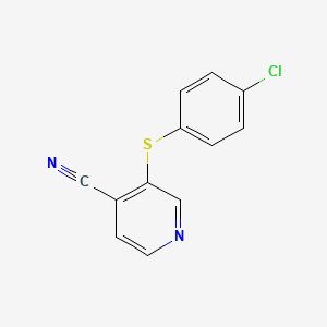 molecular formula C12H7ClN2S B2582418 3-[(4-氯苯基)硫代]异烟腈 CAS No. 478043-04-8