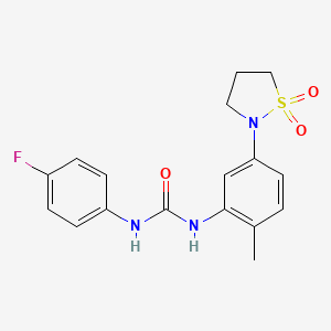 molecular formula C17H18FN3O3S B2582422 1-(5-(1,1-Dioxidoisothiazolidin-2-yl)-2-methylphenyl)-3-(4-fluorophenyl)urea CAS No. 1203405-97-3