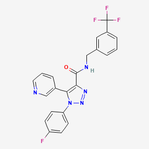 molecular formula C22H15F4N5O B2582426 1-(4-fluorophenyl)-5-(pyridin-3-yl)-N-(3-(trifluoromethyl)benzyl)-1H-1,2,3-triazole-4-carboxamide CAS No. 1251566-27-4