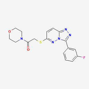 molecular formula C17H16FN5O2S B2582428 2-((3-(3-氟苯基)-[1,2,4]三唑并[4,3-b]哒嗪-6-基)硫代)-1-吗啉乙酮 CAS No. 852374-47-1