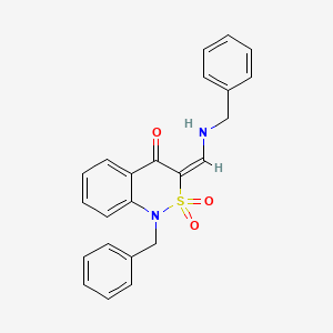 molecular formula C23H20N2O3S B2582431 (3E)-1-benzyl-3-[(benzylamino)methylene]-1H-2,1-benzothiazin-4(3H)-one 2,2-dioxide CAS No. 893316-03-5