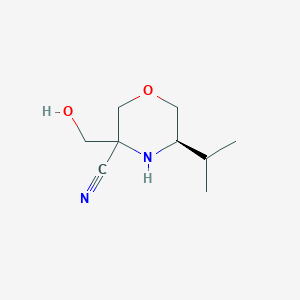 molecular formula C9H16N2O2 B2582432 rac-(3R,5S)-3-(Hydroxymethyl)-5-isopropylmorpholine-3-carbonitrile CAS No. 1556097-94-9