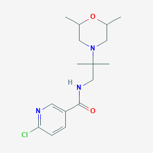 6-chloro-N-[2-(2,6-dimethylmorpholin-4-yl)-2-methylpropyl]pyridine-3-carboxamide