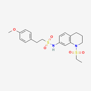 molecular formula C20H26N2O5S2 B2582441 N-(1-(ethylsulfonyl)-1,2,3,4-tetrahydroquinolin-7-yl)-2-(4-methoxyphenyl)ethanesulfonamide CAS No. 1021073-42-6