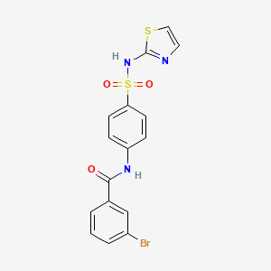 molecular formula C16H12BrN3O3S2 B2582448 3-bromo-N-(4-(N-(thiazol-2-yl)sulfamoyl)phenyl)benzamide CAS No. 313376-18-0