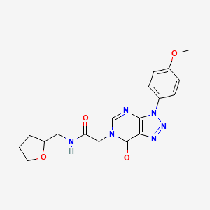 molecular formula C18H20N6O4 B2582455 2-[3-(4-methoxyphenyl)-7-oxo-3,7-dihydro-6H-[1,2,3]triazolo[4,5-d]pyrimidin-6-yl]-N-(tetrahydrofuran-2-ylmethyl)acetamide CAS No. 847387-17-1