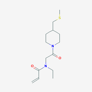 molecular formula C14H24N2O2S B2582456 N-Ethyl-N-[2-[4-(methylsulfanylmethyl)piperidin-1-yl]-2-oxoethyl]prop-2-enamide CAS No. 2361710-57-6