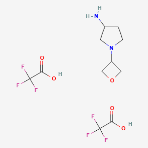molecular formula C11H16F6N2O5 B2582469 1-(氧杂环-3-基)吡咯烷-3-胺;2,2,2-三氟乙酸 CAS No. 2361645-78-3