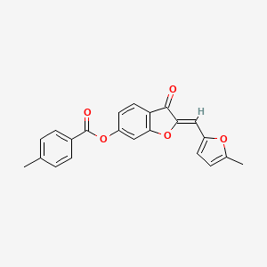 (Z)-2-((5-methylfuran-2-yl)methylene)-3-oxo-2,3-dihydrobenzofuran-6-yl 4-methylbenzoate