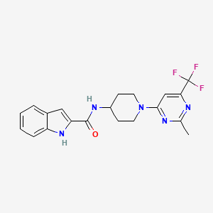 molecular formula C20H20F3N5O B2582473 N-{1-[2-甲基-6-(三氟甲基)嘧啶-4-基]哌啶-4-基}-1H-吲哚-2-甲酰胺 CAS No. 1775528-50-1