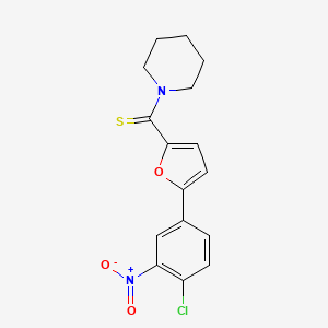 molecular formula C16H15ClN2O3S B2582474 (5-(4-Chloro-3-nitrophenyl)furan-2-yl)(piperidin-1-yl)methanethione CAS No. 330951-34-3