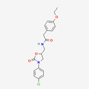 molecular formula C20H21ClN2O4 B2582475 N-((3-(4-氯苯基)-2-氧代恶唑烷-5-基)甲基)-2-(4-乙氧苯基)乙酰胺 CAS No. 954701-34-9