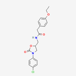 molecular formula C20H21ClN2O4 B2582475 N-((3-(4-クロロフェニル)-2-オキソオキサゾリジン-5-イル)メチル)-2-(4-エトキシフェニル)アセトアミド CAS No. 954701-34-9