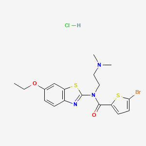 molecular formula C18H21BrClN3O2S2 B2582476 5-溴-N-(2-(二甲氨基)乙基)-N-(6-乙氧基苯并[d]噻唑-2-基)噻吩-2-甲酰胺盐酸盐 CAS No. 1215548-71-2