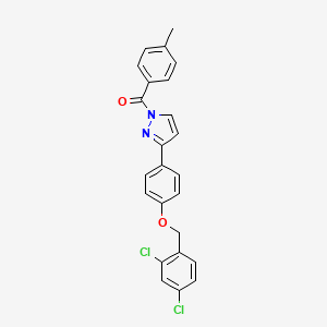 molecular formula C24H18Cl2N2O2 B2582477 [3-[4-[(2,4-Dichlorophenyl)methoxy]phenyl]pyrazol-1-yl]-(4-methylphenyl)methanone CAS No. 477711-54-9