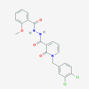 1-(3,4-dichlorobenzyl)-N'-(2-methoxybenzoyl)-2-oxo-1,2-dihydropyridine-3-carbohydrazide