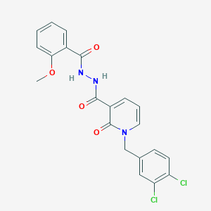 molecular formula C21H17Cl2N3O4 B2582478 1-(3,4-diclorobencil)-N'-(2-metoxibenzoil)-2-oxo-1,2-dihidropiridina-3-carbohidrazida CAS No. 1105243-56-8