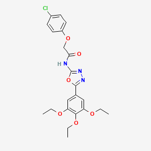 molecular formula C22H24ClN3O6 B2582483 2-(4-氯苯氧基)-N-[5-(3,4,5-三乙氧基苯基)-1,3,4-恶二唑-2-基]乙酰胺 CAS No. 891126-69-5