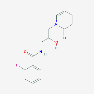 molecular formula C15H15FN2O3 B2582485 2-氟基-N-(2-羟基-3-(2-氧代吡啶-1(2H)-基)丙基)苯甲酰胺 CAS No. 1797027-34-9