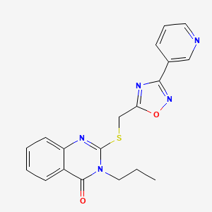 molecular formula C19H17N5O2S B2582486 3-丙基-2-(((3-(吡啶-3-基)-1,2,4-恶二唑-5-基)甲基)硫代)喹唑啉-4(3H)-酮 CAS No. 2210140-89-7