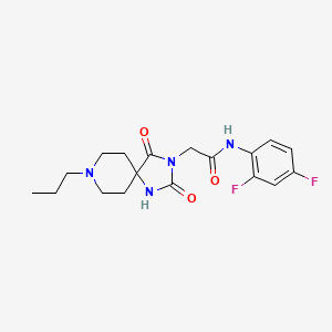 molecular formula C18H22F2N4O3 B2582488 N-(2,4-二氟苯基)-2-(2,4-二氧代-8-丙基-1,3,8-三氮杂螺[4.5]癸-3-基)乙酰胺 CAS No. 941880-30-4