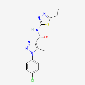 molecular formula C14H13ClN6OS B2582496 1-(4-chlorophenyl)-N-(5-ethyl-1,3,4-thiadiazol-2-yl)-5-methyl-1H-1,2,3-triazole-4-carboxamide CAS No. 871323-47-6