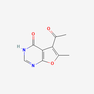 molecular formula C9H8N2O3 B2582499 1-(4-Hydroxy-6-methylfuro[2,3-d]pyrimidin-5-yl)ethan-1-one CAS No. 2193067-29-5