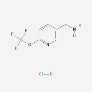 molecular formula C7H8ClF3N2O B2582500 [6-(三氟甲氧基)-3-吡啶基]甲胺；盐酸盐 CAS No. 2247773-27-7