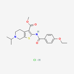 molecular formula C21H27ClN2O4S B2582519 Clorhidrato de 2-(4-etoxibenzamido)-6-isopropil-4,5,6,7-tetrahidrotieno[2,3-c]piridina-3-carboxilato de metilo CAS No. 1330339-71-3