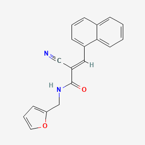 molecular formula C19H14N2O2 B2582523 (E)-2-cyano-N-(furan-2-ylmethyl)-3-naphthalen-1-ylprop-2-enamide CAS No. 358281-38-6