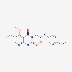 molecular formula C22H26N4O4 B2582535 2-(5-ethoxy-6-ethyl-1-methyl-2,4-dioxo-1,2-dihydropyrido[2,3-d]pyrimidin-3(4H)-yl)-N-(4-ethylphenyl)acetamide CAS No. 1005297-89-1